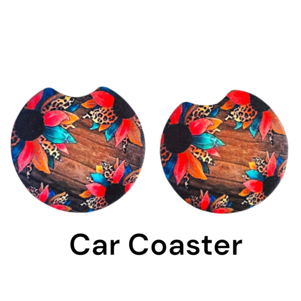 Sunflower Car Coaster Set